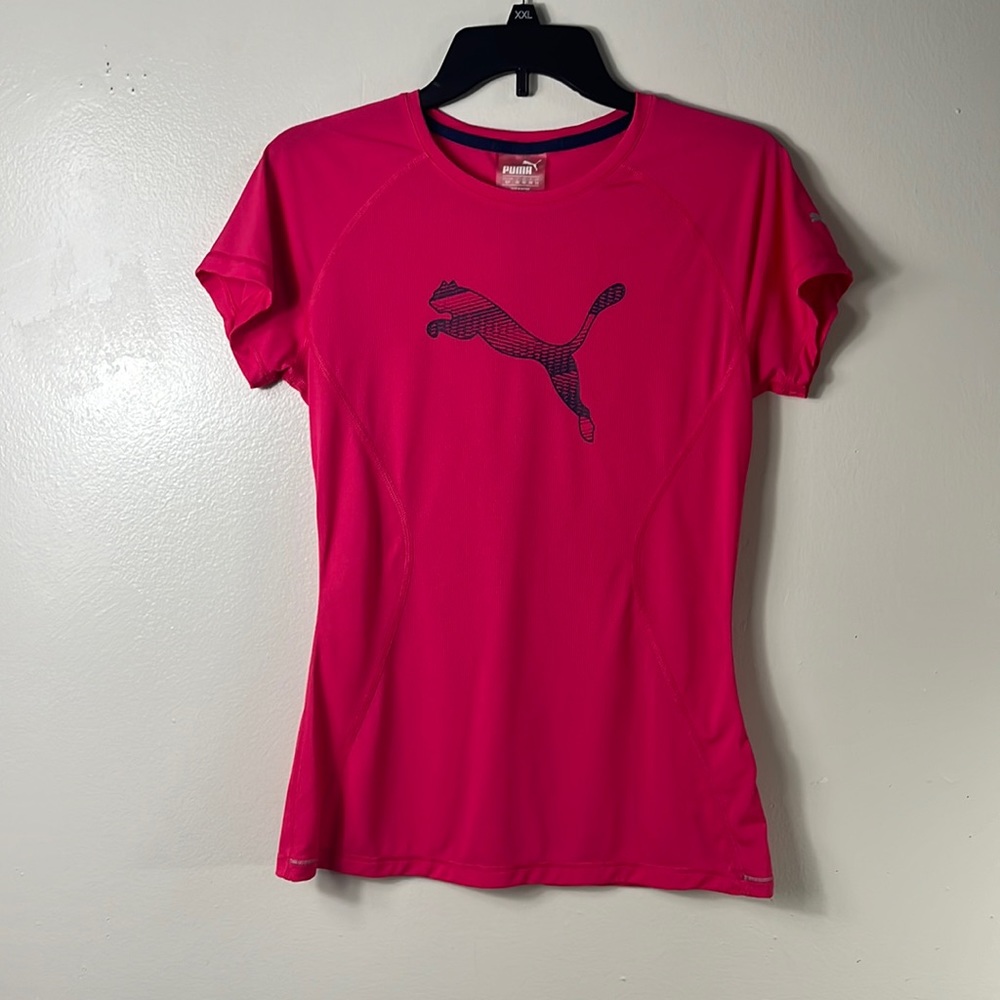 Puma red athletic tee top size S